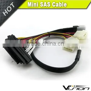 1m Black 30AWG Internal Mini SAS 36pin (SFF-8087) Male to SAS 29pin Female With 4pin Power (SFF-8482) Cable thumbnail-2