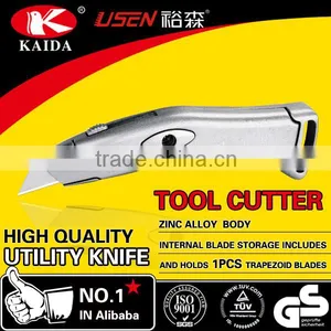 Tool Cutter Trapezoid Blade Zinc Alloy Retractable Safety Knife Carpet Cutter thumbnail-1