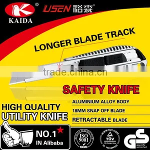 Tool Cutter Auto Retractable Safety 18mm Snap Off Blade Aluminium Alloy Screw-lock Utility Knife thumbnail-2