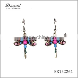 Yiwu Wholesale Jewelry Factory Fashion Ethnic Bohemian Beaded Animal Drop Earrings Dragonfly Dangle Earrings thumbnail-2