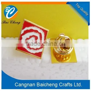 Love Heart Red Die-casting Plated Epoxy Round Metal Badges With Butterfly Pin in Gold Color for Man and Women thumbnail-4