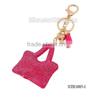 2016 IN STOCK Colorful Best Selling Women Beaded Crystal Lips Shape Key Chain thumbnail-5