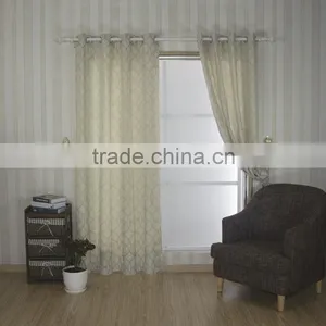 New Arrival 100% Polyesterhigh Taste Circle Design Linen Like Jacquard Curtain Fabric thumbnail-6