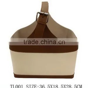 Top Level Promotional Handmade Faux Leather Storage Basket thumbnail-1