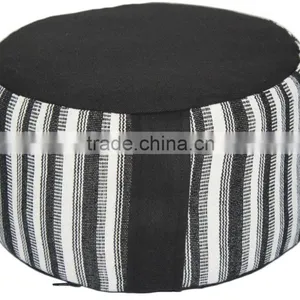 Tall Meditation Zafu Cushion in Natural Cotton Fabric thumbnail-2