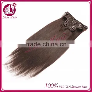 2015 Wholesale 18" Silk Straight Hair 100% Brazilian Virgin Hair Clip-in Hair Extension,accept Escrow thumbnail-1