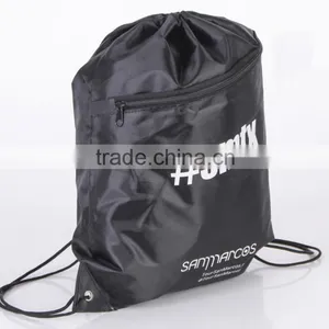 BLACK GYM SACK BACK PACK BACKPACK BOOK BAG GYM TRAVEL SPORTS Sack Backpack thumbnail-2