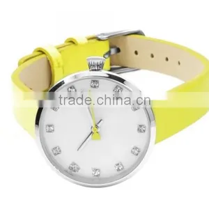 New Fashion Design Stainless Steel Case Real Leather Strap Wristwatch for Women thumbnail-2