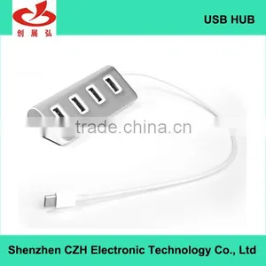 Aluminium Casing Usb-c Hub, 4- Port Type c Hub Change to Driver Download Usb 2.0 Hub From for Macbook With LED Indicators thumbnail-1