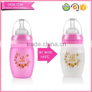 Handled Borosilicate Nursing Temperature Sense Glass Baby Bottle thumbnail-3