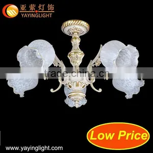 American Country Wrought Iron Chandelier,frosted Glass Chandeliers Bedroom Living Room Dining thumbnail-1
