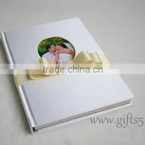 Custom Handmade Wholesale Wedding Guest Books With Silk Hardcover thumbnail-1