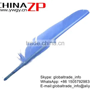 CHINAZP Imitation Eagle Plume Dyed Blue Bulk Turkey Pointers Quill Large Feathers for Fashion Decorations thumbnail-3