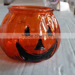 Pumpking Shaped Glass Candle Jars for Halloween thumbnail-2