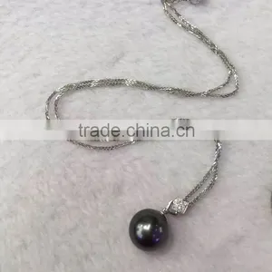 Elegant Tahitian Black Pearl Jewelry Set With High Quality thumbnail-2