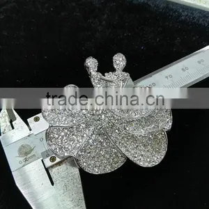 Fashion Clear Rhinestone Lover Brooch For Wedding Invitation thumbnail-2