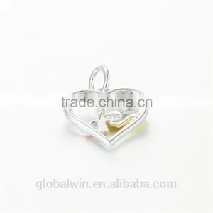Heart 18Kgold Metal Charms European Charm Bracelet Necklace 100% Real 925 Sterling Silver S192 Best Gifts For You Or Friends thumbnail-2