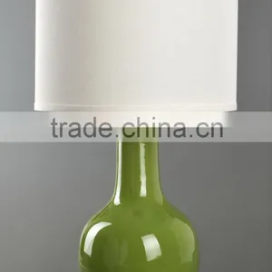 Four Colors Available Metal Base Ceramic Body With Fabric Lampshade Modern Desk Lamp Bedroom Living Room Dining Room Table Lamp thumbnail-3