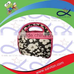 Custom Pattern Printed Flowers Neoprene Lunch Tote Bag thumbnail-2