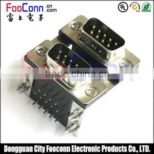 Quality Assurance D-SUB Connector, 9 Pin Right Angle Connector Dual Port thumbnail-3