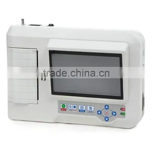 Carejoy CE ISO PC Analysis Software Resting 12 Lead Touch Screen 6 Channel Digital Electrocardiograph ECG Machine thumbnail-2