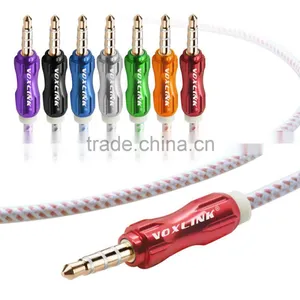 VOXLINK 1m 3-5mm-to-3-5mm-PREMIUM-Braided-Aluminium Jack Aux Stereo Audio Cable Male to Male Extension Cable thumbnail-1