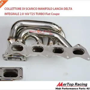 Mertop Race Full SS304 T25 TURBO FLANGE 38mm OD COLLETTORE DI SCARICO MANIFOLD FOR LANCIA DELTA INTEGRALE 2.0 16V Fiat thumbnail-4