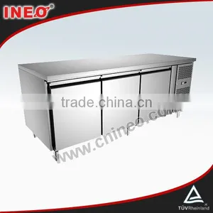Commercial 3 Door Stainless Steel Restaurant Kitchen Undercounter Freezer(INEO Are Professional on Commercial Kitchen Project) thumbnail-1