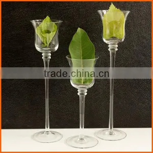 New Design Clear Tall Glass Candle Holders thumbnail-1