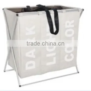 Store More Aluminum Frame 3 Bag Sorter Foldable Laundry Basket thumbnail-1