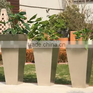 FO-9010 Tapered Square Stainless Steel Plant Pots thumbnail-2