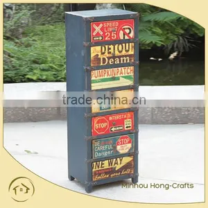 Tall Wood Storage Cabinet With Many Drawers thumbnail-1