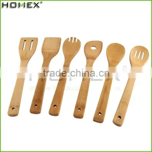 6 Pieces Kitchen Serving Tools Cooking Utensil Natural Wooden Bamboo Cooking & Serving Utensils thumbnail-1