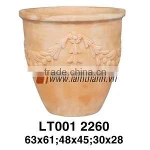 Curved Pattern White Wash Terracotta Planter For Manufacturer thumbnail-1