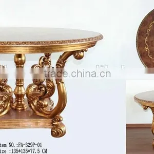 FA-329P-01 Leading Antique Round Table With Thick Paper and Glass Top thumbnail-2