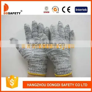DDSAFETY 2017 7 Gauge Black And Grey Mixed Cotton Polyester String Knitted Working Gloves Safety Gloves thumbnail-1