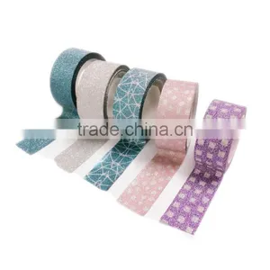 China Wholesale Custom Printed Glitter Tape Woshi DIY Adheisve Tape thumbnail-1