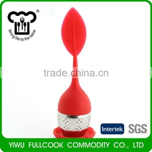Hot Style Silicone Tea Strainer Grid Tea Infuser With Leaf Grip Tray thumbnail-1