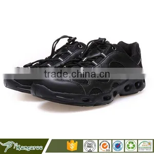 High Quality Black Casual Lace Up Latex Boots For Men thumbnail-1