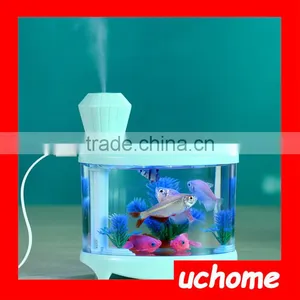 UCHOME Creative Desktop Micro Landscape Aquarium Lighting Household USB Ultrasonic Atomizing Air Humidifier thumbnail-1