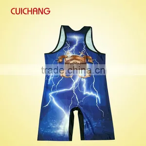 Professional Cheap Sublimated Wrestling Singlets thumbnail-3