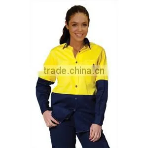 Factory Custom Short Sleeves Cotton Safety Shirts Fluorescent Hi Vis Work Shirts thumbnail-6