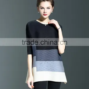 Custom Fashion Lady Three Colors Matching Loose Pleated Dress thumbnail-4