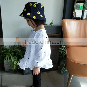 1-6 Years Wholesale 2017 Autumn Cotton Full Sleeves Dot Lotus Leaf Girls Blouses (pick Size Color) thumbnail-3