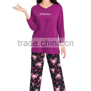 Women Blue Printed Cheap Pajamas Set thumbnail-4