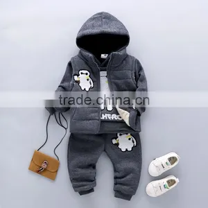Wholesale Children's Boutique Clothing Baby Boys Winter Clothes Cotton Clothing Set thumbnail-2