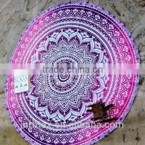 100% Cotton Custom Reactive Printing Round Towel Beach thumbnail-1