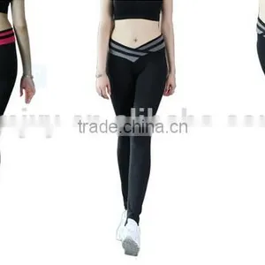 2017 Hot Sale China Women Custom Fashion Plain High Waist Skinny Yoga Leggings thumbnail-1
