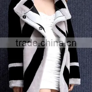 New Arrival 2016 Formal Sheep Shearing Overcoat Female Long Design Fashion Thermal Sheep Wool Fur Coat thumbnail-3