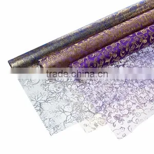 Purple At Random Pattern 48cm,1Roll Organza Jewelry Gift Flower Wrapping thumbnail-1